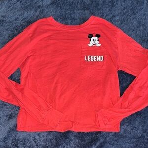 Disney Red Long Sleeve Tee with Mickey Mouse